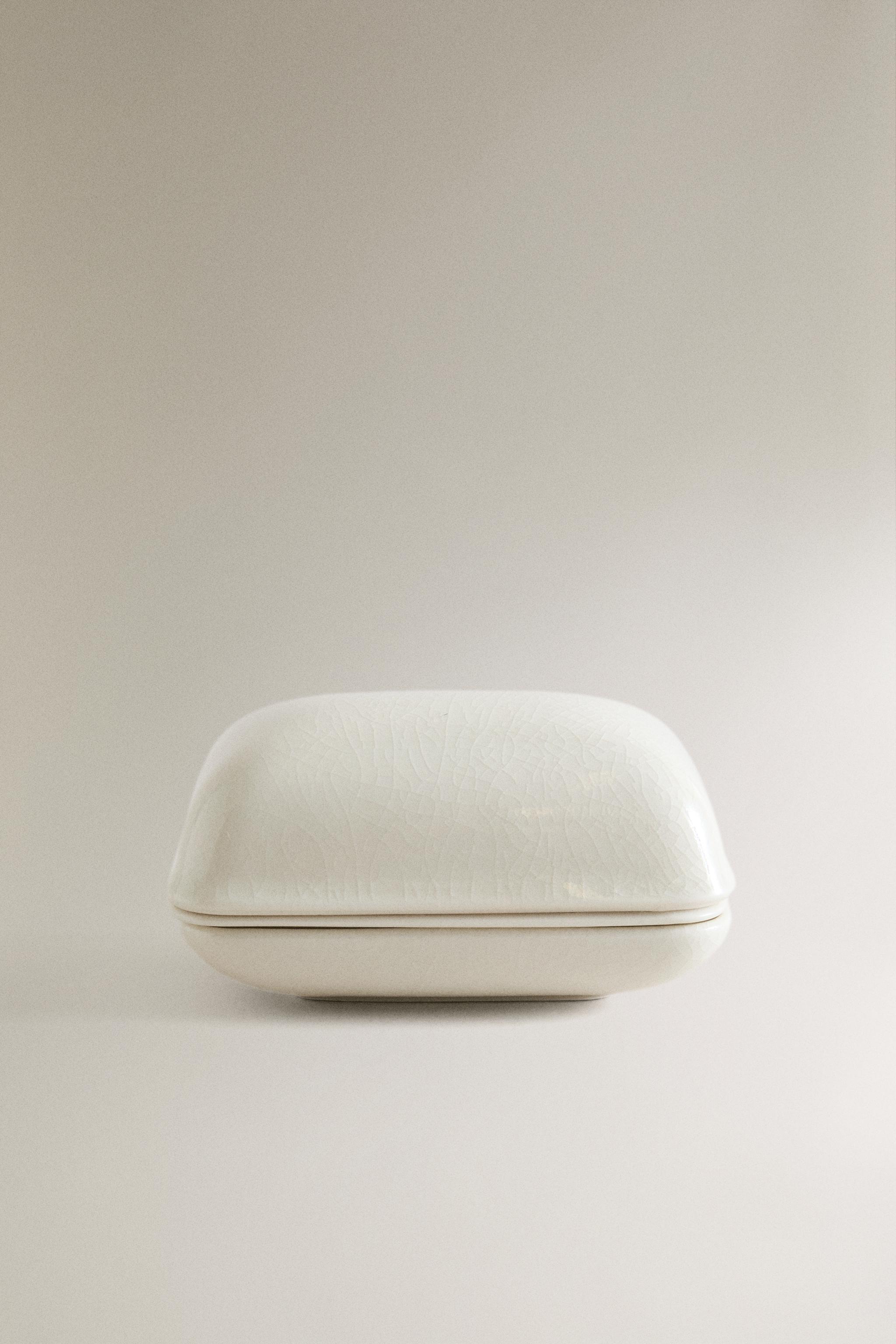 PORTE-SAVON DE SALLE DE BAIN EN CÉRAMIQUE AVEC COUVERCLE